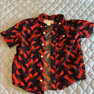 Old Navy Kids Red Lobster Print Button Down Shirt